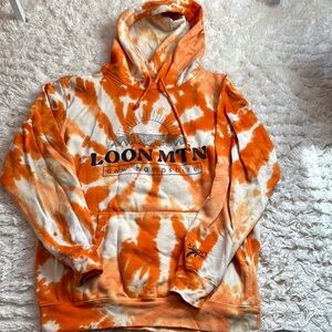 LOON MOUNTAIN Orange Tie-Dye Hoodie
